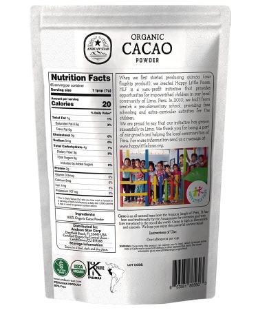 Andean Star Organic Cacao Powder - Raw Peruvian Cacao Beans - Rich in Nutrients and Flavanols - Zero-Guilt and USDA-Certified - All-Natural and Non-GMO - Single-Origin and Gluten-Free - 16 oz. - Buy Online on GoSupps.com