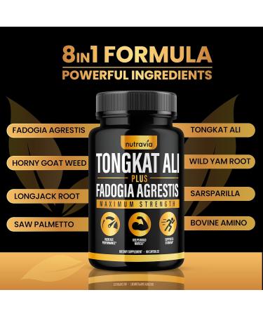 2 Pack Tongkat Ali Fadogia Agrestis Supplement - Male Nitric Oxide Booster Longjack Extract Powder for Performance & Test Boost | 120 Capsules - Buy Online on GoSupps.com