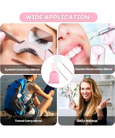 YZDZWJ Lash Mirror Hand Held Mirror Stainless Steel Detachable Lash Mirror with Lash Tape and Storage Bag Pink Square Lash Extension Supplies Suitable for Eyelash Glue Eyelash Extension - Buy Online on GoSupps.com