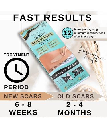 Diamond Hills Silicone Scar Removal Sheets - 4 Strips 5.9x1.57 - Fade, Flatten & Lighten Surgical Scars - Buy Online on GoSupps.com