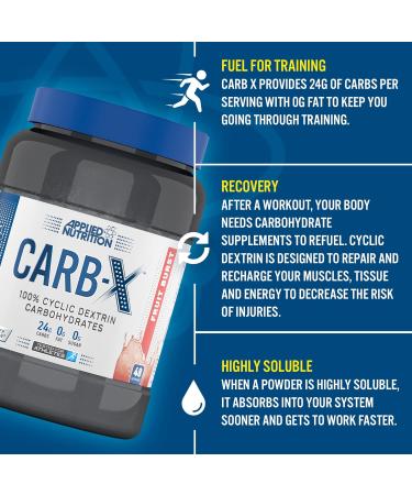 Applied Nutrition Carb X Highly Branched Cyclic Dextrin Carbohydrates 1.2kg - Vegan & Gluten Free, Sugar Free Intra & Post Workout Fuel for Training & Recovery - Orange Burst Flavor | 48 Servings - Buy Online on GoSupps.com