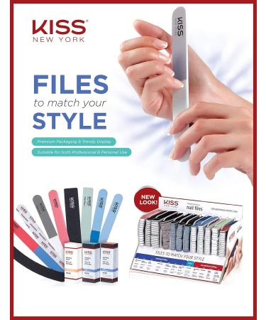Kiss File All Purpose & Smoother 180 Medium / 600 Extra Fine F100N - Pack of 6 | Nail Files & Smoothes Natural and Artificial Nails - Buy Online on GoSupps.com