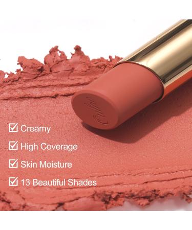 Oulac Soft Matte Lipstick & Blush Duo - Nude Peach | Cream to Powder Texture | Enriched with Rose Oil | Vegan & Cruelty-Free | 3.6g (Y08) - Last Fall - Buy Online on GoSupps.com
