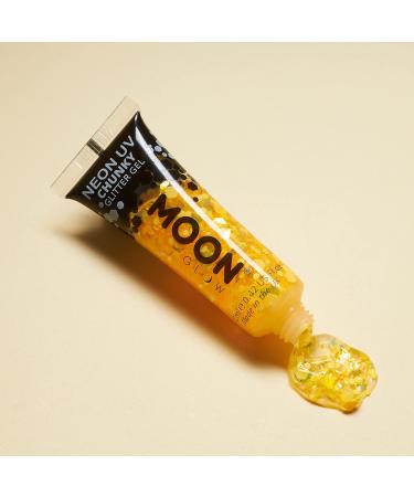 Golden Yellow Neon UV Face & Body Chunky Glitter Gel 12ml | Long-Lasting Formula - Buy Online on GoSupps.com