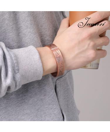 Jecanori Tree of Life Copper Magnetic Bracelet | Adjustable Size Cuff Bangle with Strong Magnets | Men Women Brazaletes | Jewelry Gift Box incl. | A-copper - Buy Online on GoSupps.com