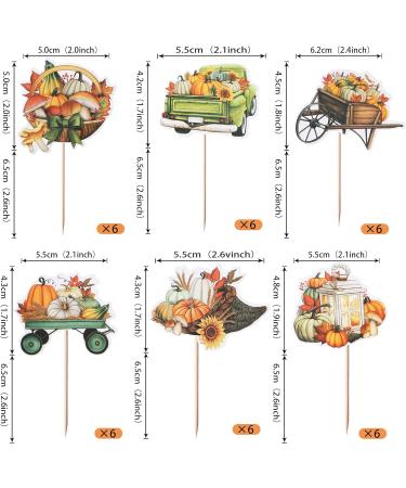 Rsstarxi 36 Pack Pumpkin Thanksgiving Cupcake Toppers Pumpkin Maple Fall Harvest Themed Cupcake Picks Decorations for Thanksgiving Fall Themed Turkey Autumn Party Cake Decorations Style 10 Orange - Buy Online on GoSupps.com