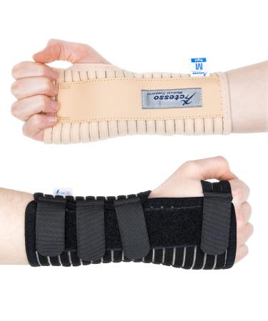 Actesso Breathable Wrist Support Brace Splint - Ideal for Carpal Tunnel Sprains and Tendonitis (Black XL Left) Black XL (Pack of 1) Left