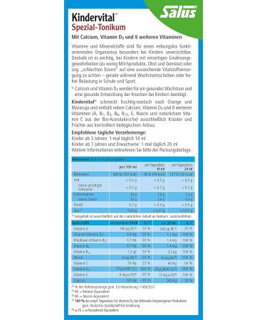 Salus Kindervital with Calcium + Vitamin D3 - 250 ml | Boost Kids' Health | International Shipping - Buy Online on GoSupps.com