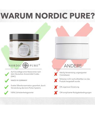 Nordic Pure Colloidal Silver Cream 100g - Natural Silver Cream 100 ppm Premium Quality from Germany - Shop Internationally - Buy Online on GoSupps.com