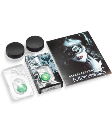 Buy Colored Green Black Contact Lenses - 2-Pack Soft without Strength | Perfect for Halloween & Carnival | Includes FunnyLene Container - Buy Online on GoSupps.com