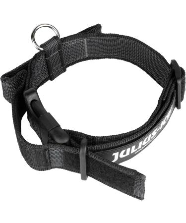 Julius-K9 Colour and Gray Fur Collar with Handle | Durable, Easy to Clean, Water Resistant | 40 mm (38-53 cm) Black-Gray | Safety Lock and Interchangeable Patch - Buy Online on GoSupps.com