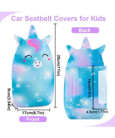 Beinou Unicorn Seatbelt Strap Cover & Pillow for Kids - Green | Head & Shoulder Support Cushion for Boys & Girls | Car Seat Belt Harness Pads for Travel - Buy Online on GoSupps.com