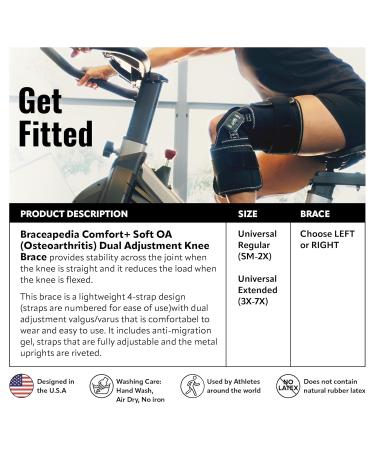 Buy Comfort+ Soft Osteoarthritis Dual Adjustment Knee Brace - Pain Relief & Support for ACL Meniscus Injury & Hyperextension | Universal Size Right Regular - Buy Online on GoSupps.com