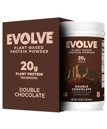 Evolve Plant Based Protein Powder, Double Chocolate, 20g Vegan Protein, Dairy Free, No Artificial Flavors, Non-GMO, 3g Fiber, 1 Pound (Packaging May Vary) Chocolate 1 Pound (Pack of 1)