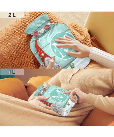 Personalized Christmas Gnome Heat Bottle | 1L Hot Water Bottle for Pain Relief & Muscle Injuries - Cozy Cover Included - Buy Online on GoSupps.com