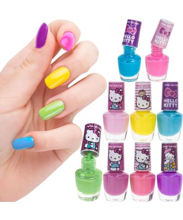 Townley Girl Hello Kitty Nail Polish Set - 8 Pack Water-Based Non-Toxic Peel-Off for Kids Ages 3+ | Perfect for Parties & Sleepovers - Buy Online on GoSupps.com