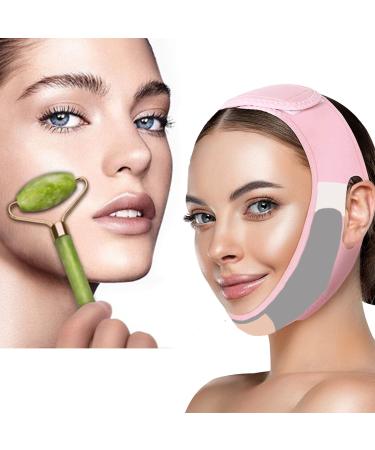 Double Chin Reducer & Jade Roller Kit. The V Line Face Belt & Jade Roller are Perfect for Anti Ageing Wrinkling & Facial Sagging. Yelow