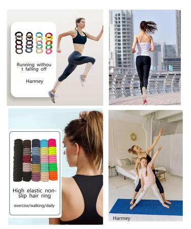 Harmey Non-Slip Seamless Elastic Hair Ties for Thick Hair - 100pcs - Buy Online on GoSupps.com