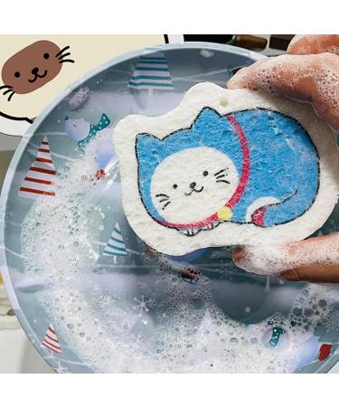 Techinal Dishwashing Sponge Scrub Sponge Multifunctional Cartoon Cleaning Sponge Wood Pulp Sponge Dishwashing for Cleaning 4 - Buy Online on GoSupps.com