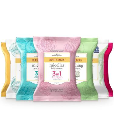 Burt's Bees 3-in-1 Hydrating Micellar Cleansing Towelettes with Rose Water - 30 Count (Pack of 3) | For All Skin Types - Buy Online on GoSupps.com