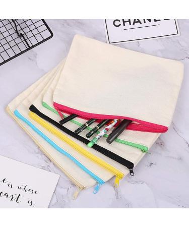 10 Pieces DIY Blank Bags - Travel Cosmetic Zipper Bags Bridesmaid Gifts Canvas Pencil Cases - Spring Collection - Buy Online on GoSupps.com