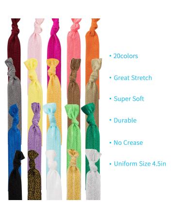 79Style 60Pcs No Crease Elastic Hair Ties - Colorful Ouchless Ribbon & Black Ponytail Holders for Women & Girls - Buy Online on GoSupps.com