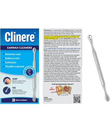 Clinere Ear Cleaners 10 Count - Safely Remove Earwax at Home - Instant Itch Relief and Exfoliation - Buy Online on GoSupps.com