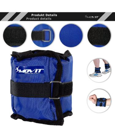 Movit 4 Set Weight Cuffs - 500g & 1000g Running Weights for Feet & Wrists | Arm & Leg Weights in 3 Color Variants - Black Available - Buy Online on GoSupps.com