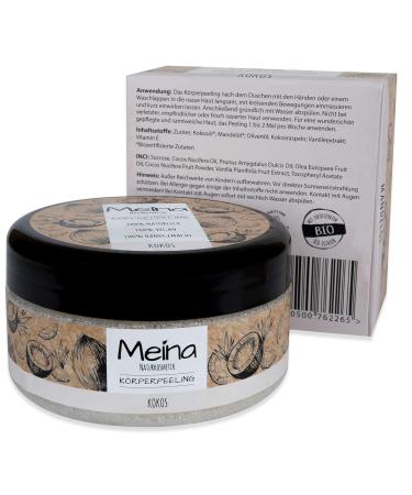 Meina Coconut Body Scrub - Organic Exfoliating Scrub for Face Body & Lips | Unisex | 280g - Buy Online on GoSupps.com