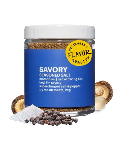 Momofuku Savory Seasoned Salt by David Chang, (4 Ounces), Umami Seasoning for Meat & Vegetables, Supercharged Salt & Pepper, Chef Made for Cooking, Extra Umami Boost