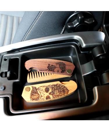 B4K Premium Wooden Comb for Men - Handmade Pocket Ridge for Hair Beard & Mustache - Travel Size Engraved Walnut Accessory for Oils & Balm - Buy Online on GoSupps.com
