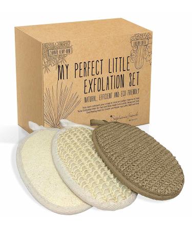 Stephanie Franck Beauty Bath Set - three peeling gloves made of loofah sisal and hemp