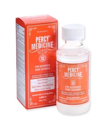 OAKHURST COMPANY Percy Medicine for Diarrhea, Firm Stool, and Digestive Support Anti-Diarrheal Liquid with Bismuth Subsalicylate 1050mg, Rhubarb Orange Cinnamon Flavor (4 Fluid Ounces)