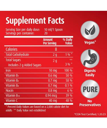 h bner Iron Vital Liquid Iron Supply Plus Vitamin C Dietary Supplement for Adults and Kids Vegan and Gluten-Free Fruit Flavor Box of 20 Packets 10 ml Each 0.34 Fl Oz (Pack of 20) - Buy Online on GoSupps.com