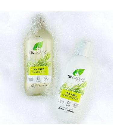 Dr Organic Tea Tree Shampoo 265ml - Natural, Vegan, Cruelty-Free, Paraben & SLS Free, Eco-Friendly Packaging - For Women & Men - Buy Online on GoSupps.com