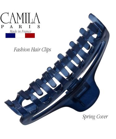 Camila Paris CP3220 French Hair Clip - Medium Narrow Blue Hair Claw for Women - Made in France - Strong Hold Styling Accessory - Buy Online on GoSupps.com