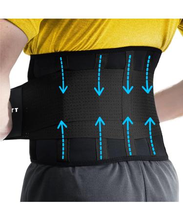 JUTT Back Support Belt for Men and Women - The Only Certified Medical Grade Adjustable Lumbar Support Belt - Therapeutic Lower Back Support for Back Pain Relief and Injury Prevention (Large)