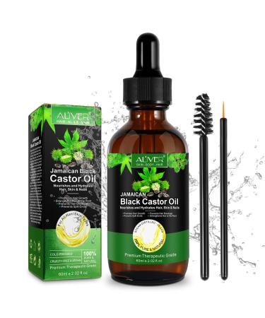 [Accelerate Hair Growth] 100% Organic Natural Cold Pressed Castor Oil for Hair, Damaged Hair Treatment for Body, Nails, Eyelashes, Eyebrows, 60ml