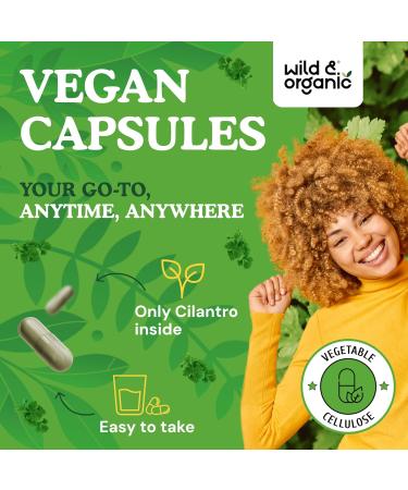 Wild & Organic Cilantro Capsules 800 mg - Detox & Antioxidant Support - Dried Cilantro Supplement - Coriander Leaf Extract - Vegan No Fillers Non-GMO - 180 Count 180 Count (Pack of 1) - Buy Online on GoSupps.com