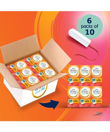 Lil-Lets Non-Applicator Ultra Tampons X 60 | 6 Packs of 10 | Extremely Heavy Flow & Smartfit 16 Non-Applicator Tampons Super 16 Count (Pack of 1) + Tampons Super 16 Count - Buy Online on GoSupps.com