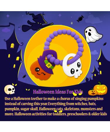 Big Spinach Pumpkin Teether & Cute Ghouls Ring Teether Set | Halloween Silicone Baby Teether | Nightmare Before Christmas Gifts (2PC) - Buy Online on GoSupps.com