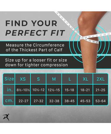 Rymora Calf Compression Sleeves for Women & Men - Leg Pain Relief Support for Fitness Running - Black (One Pair) - Buy Online on GoSupps.com