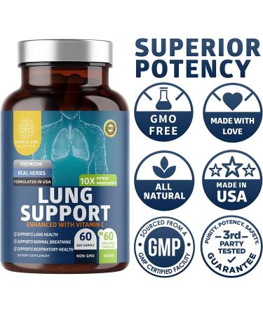 N1N Premium Lung Support Supplement - Natural Cleanse & Detox with Quercetin, Bromelain & Vitamin C - 60 Veg Caps - Buy Online on GoSupps.com