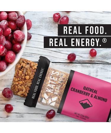 Kate's Real Food Organic Energy Bars - Non-GMO, Gluten-Free, Soy-Free, Pack of 12, Oatmeal Cranberry & Almond Flavor - Buy Online on GoSupps.com