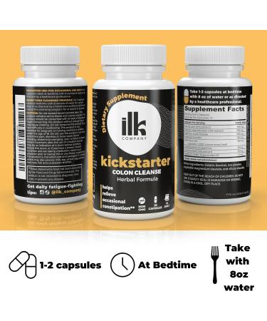 ILK Herbal Colon Cleanse Capsules - Made in USA - Non-GMO, Gluten-Free with Probiotics for Detox & Gut Health - 3, 7, 15 Day Cleanse Options - Buy Online on GoSupps.com