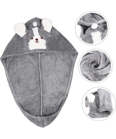 WOONEKY Cartoon Dry Hair Cap Makeup Washcloths Girl Hat Water Absorbent Hat Bath Water Absorbent Drying Hat Makeup Hairband Bath Hat Hair Bonnet Coral Fleece Hair Dry Hat Thicken Headband Grey Grey 60x21cm - Buy Online on GoSupps.com