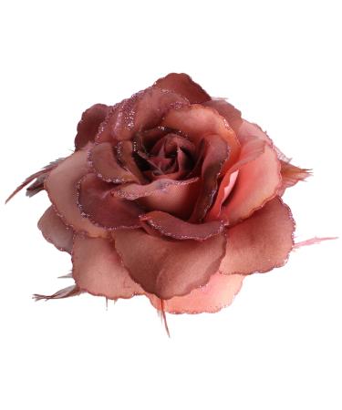 Dusky Pink Rose Hair Clip Large Rose Fascinator Flower Hair Clip Pink Hair Accessories Clips Elastic Wedding Hair Flower 1pc Blush