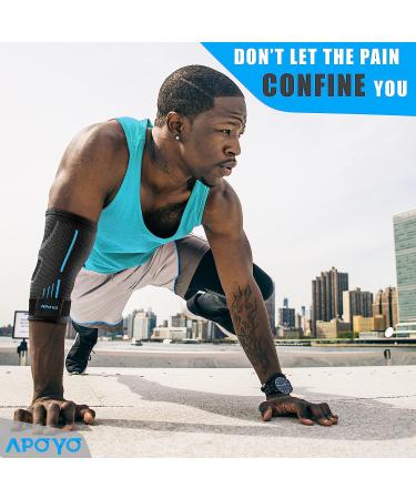 APOYO Elbow Brace for Tendonitis and Tennis Elbow - Compression Sleeve for Men and Women - Adjustable Strap for Joint Pain Relief - Ideal for Weightlifting, Arthritis, and Workouts (Large, Blue) - Buy Online on GoSupps.com