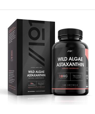 Astaxanthin Softgel - 18mg - High Potency Antioxidant - Made from Wild Algae with Olive Oil for Better Bioavailability - 180 Softgels - No Additives Non-GMO Gluten Free. (1 Pack) 180 count (Pack of 1)