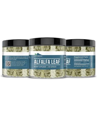 Earthborn Elements Alfalfa Leaf Capsules - 200 Count, Pure & Undiluted, No Additives - Buy Online on GoSupps.com